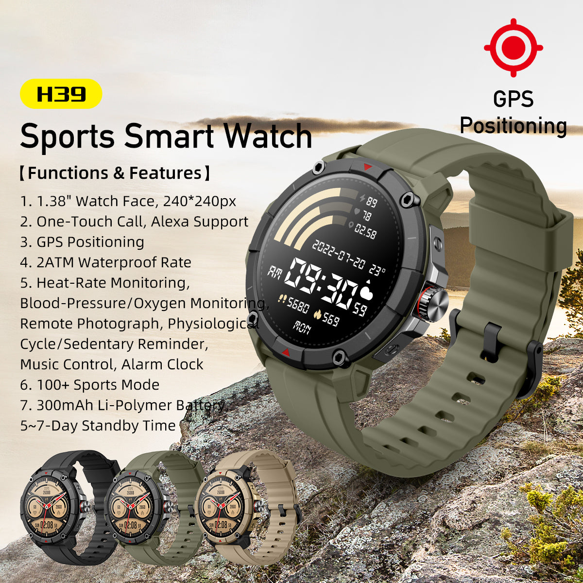 AWEI H39 Sports GPS Waterproof Smart watch